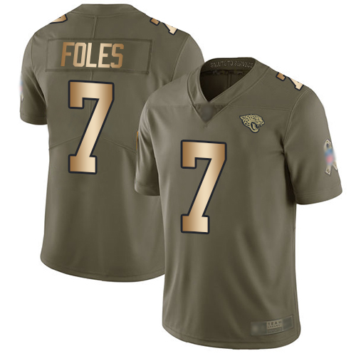 Jacksonville Jaguars #7 Nick Foles Olive Gold Youth Stitched NFL Limited 2017 Salute to Service Jersey->youth nfl jersey->Youth Jersey
